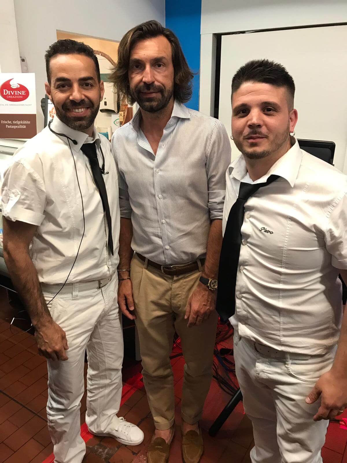Il Duo Italiano mit Fußballspieler Andrea Pirlo